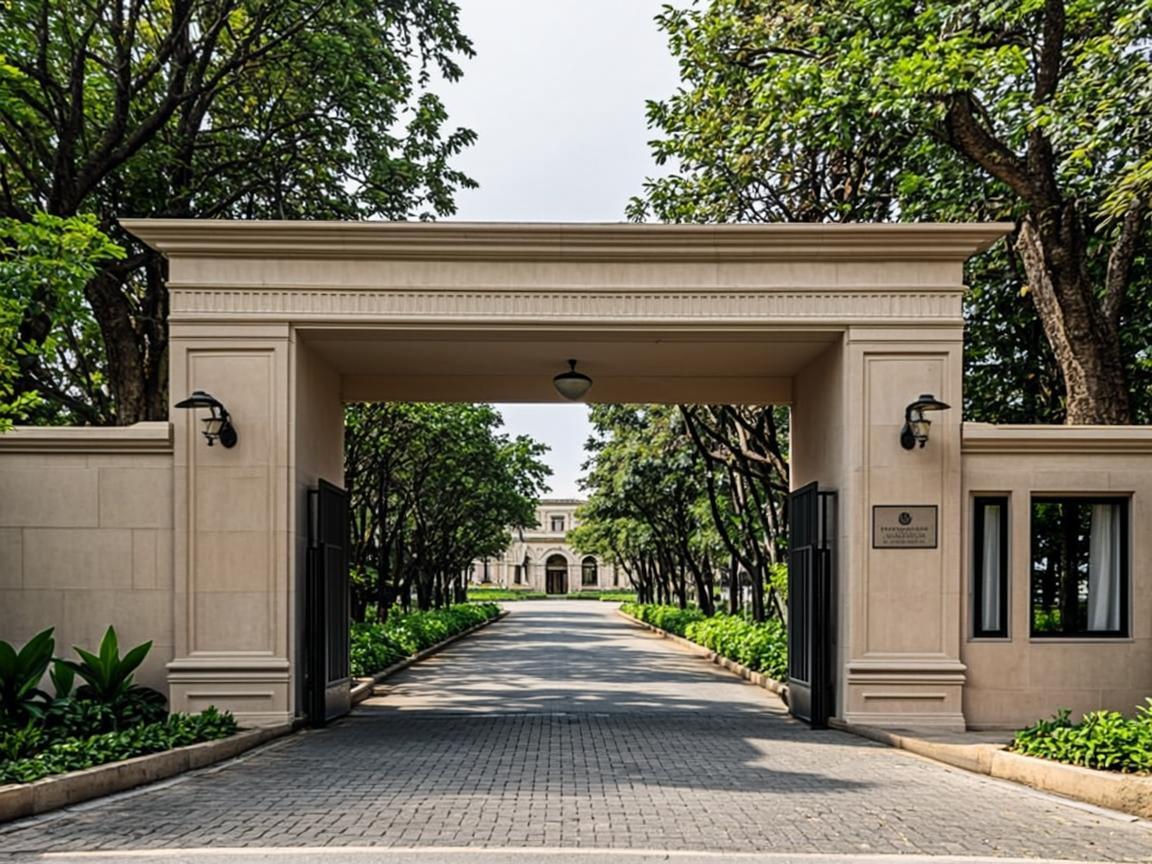 Grand entrance gate with security cabin